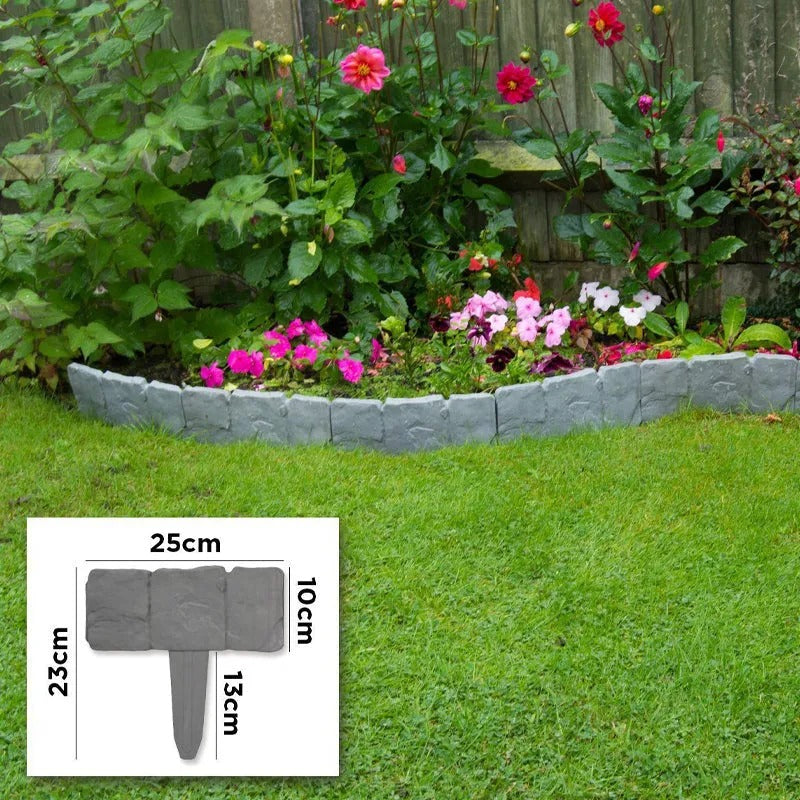 10-Pack Faux Stone Garden Edging Border for Landscaping