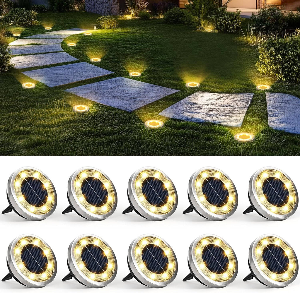Solar Ground Lights Outdoor Waterproof Solar Powered Pathway Lights