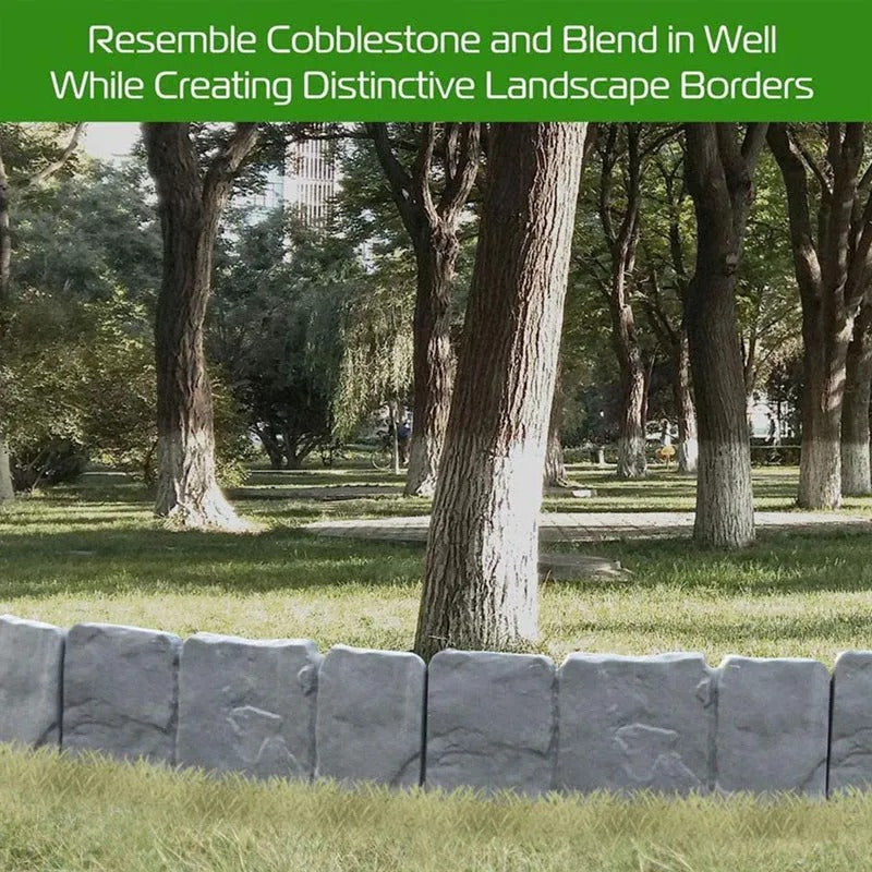 10-Pack Faux Stone Garden Edging Border for Landscaping