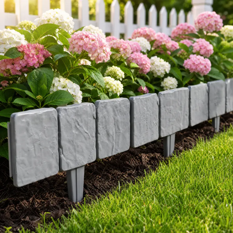10-Pack Faux Stone Garden Edging Border for Landscaping