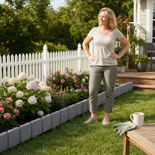 10-Pack Faux Stone Garden Edging Border for Landscaping