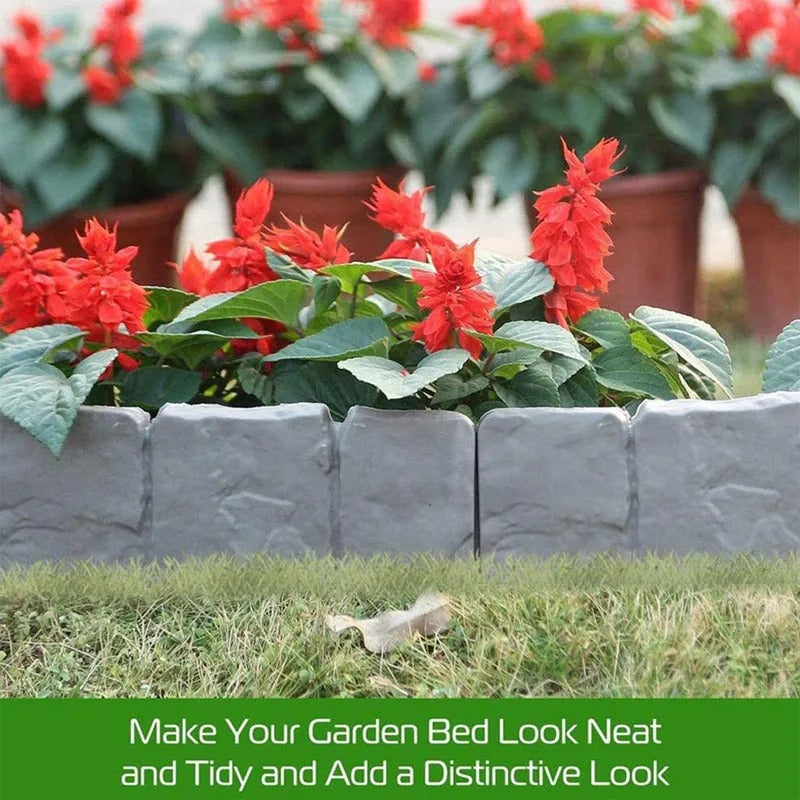 10-Pack Faux Stone Garden Edging Border for Landscaping