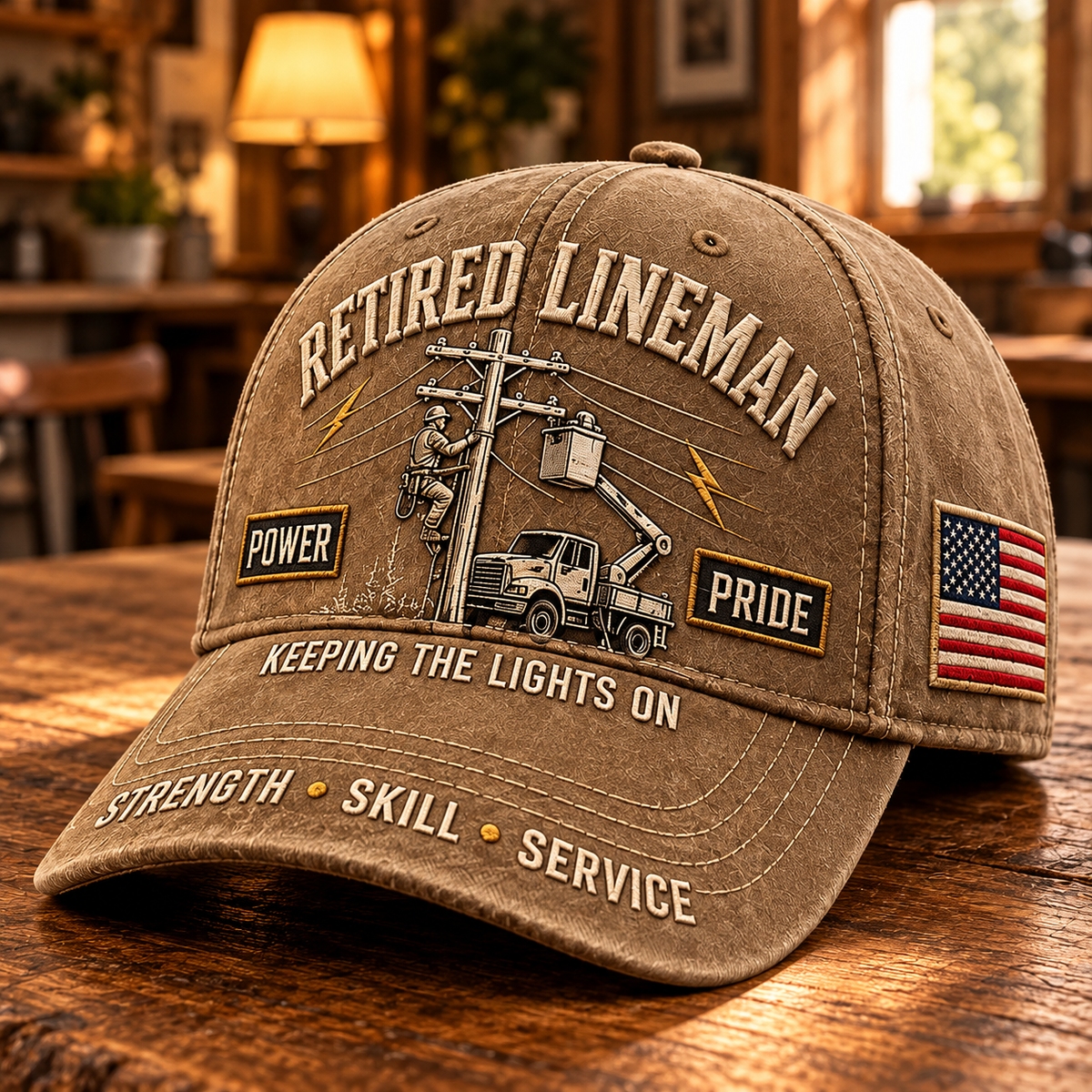Retired Lineman Keeping The Lights On Commemorative Cap