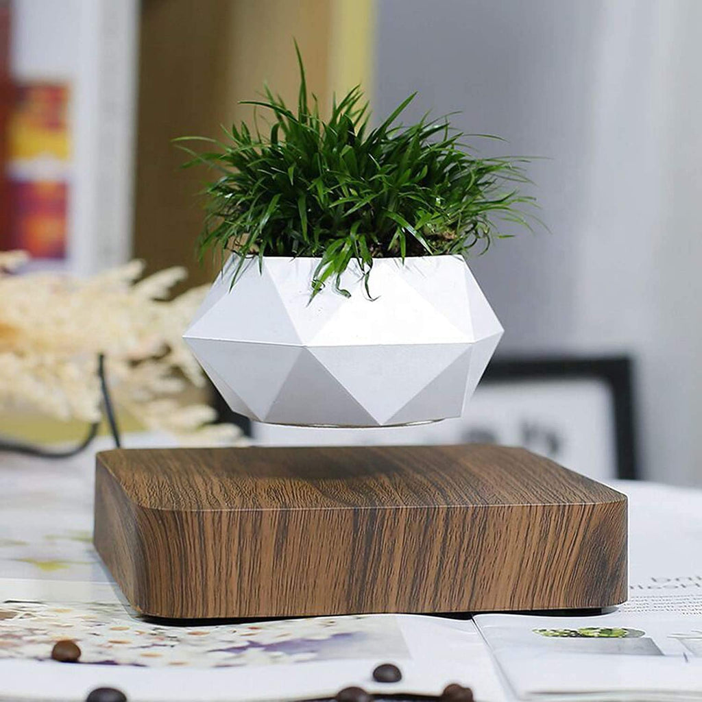 Magnetic Levitating Flower Pot Floating Rotating Planter for Home Office Decor