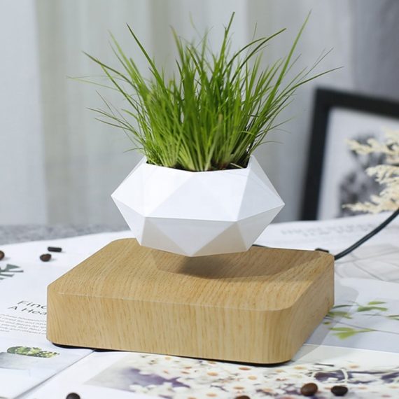 Magnetic Levitating Flower Pot Floating Rotating Planter for Home Office Decor