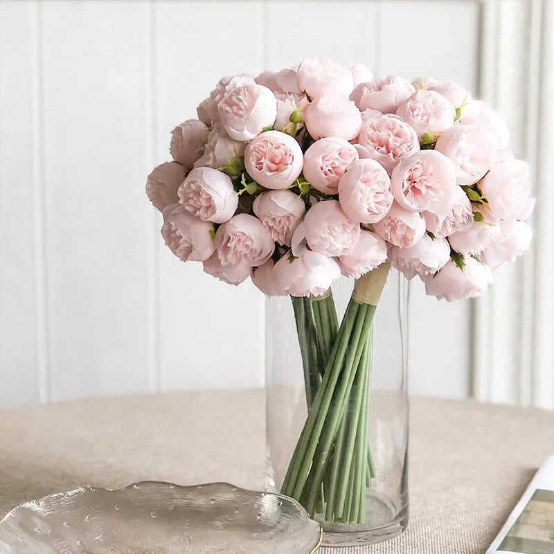 Lifelike Silk Peony Flower Bouquet for Home Decor & Weddings