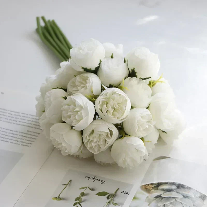 Lifelike Silk Peony Flower Bouquet for Home Decor & Weddings