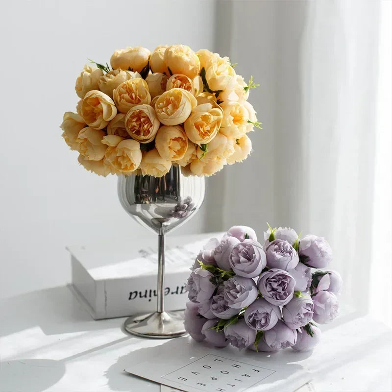 Lifelike Silk Peony Flower Bouquet for Home Decor & Weddings
