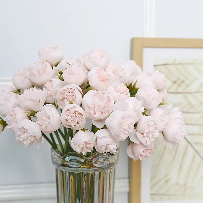 Lifelike Silk Peony Flower Bouquet for Home Decor & Weddings