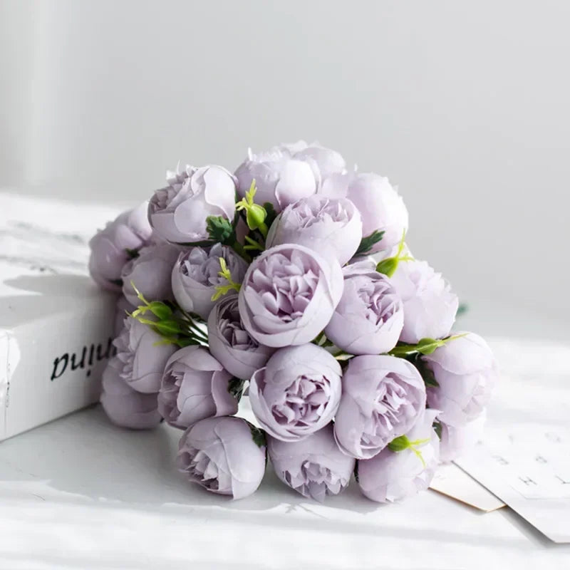 Lifelike Silk Peony Flower Bouquet for Home Decor & Weddings