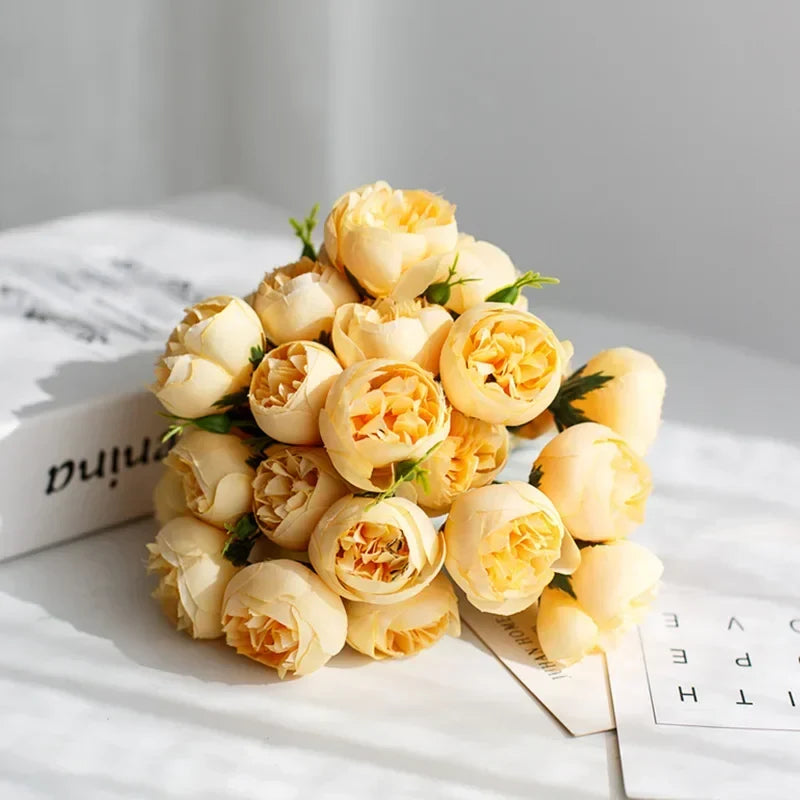 Lifelike Silk Peony Flower Bouquet for Home Decor & Weddings