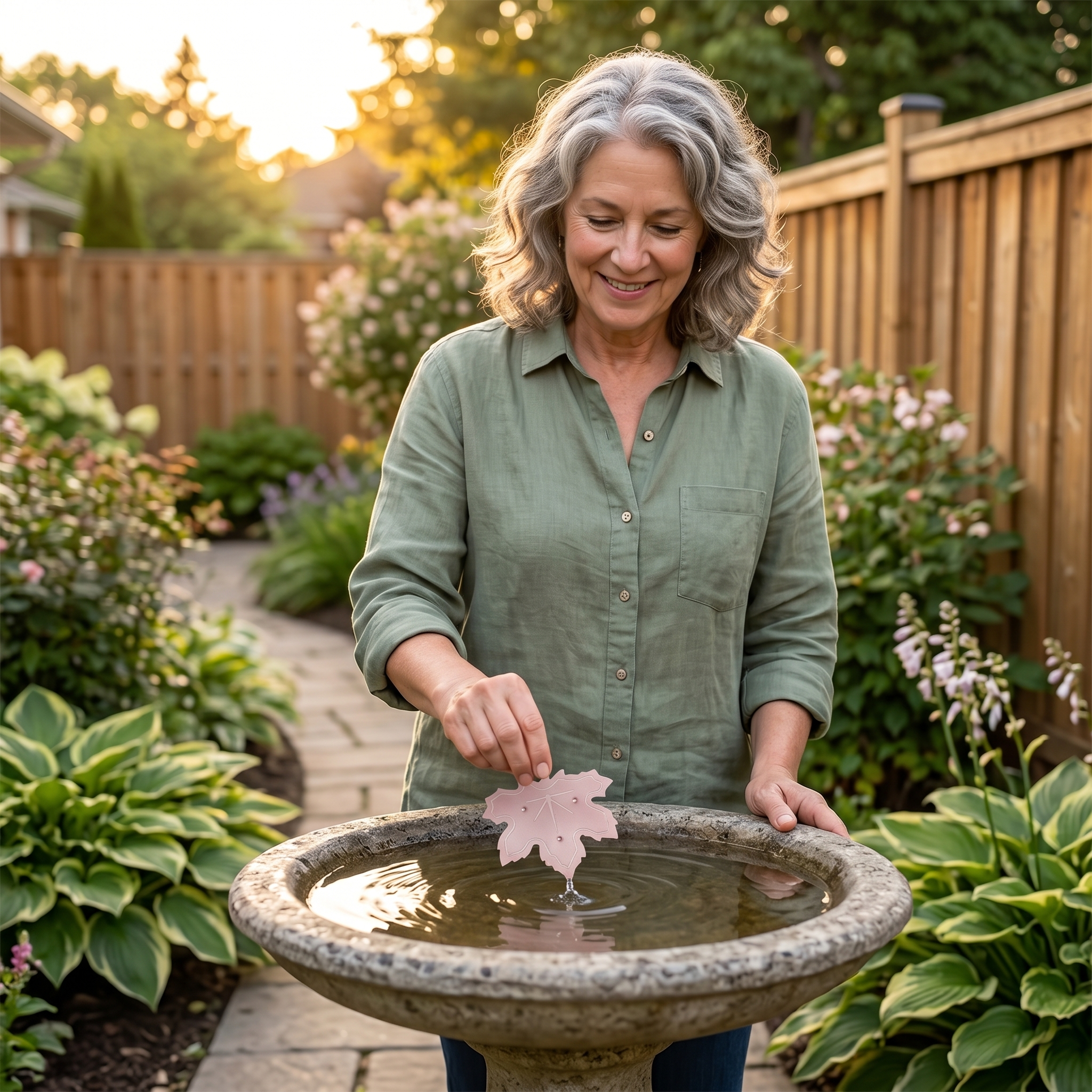 Pure Copper Leaf Bird Bath Purifier for Algae Control