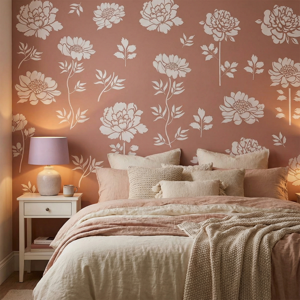 6-Piece Flower Stencil Set, Reusable Floral Templates for Garden Painting