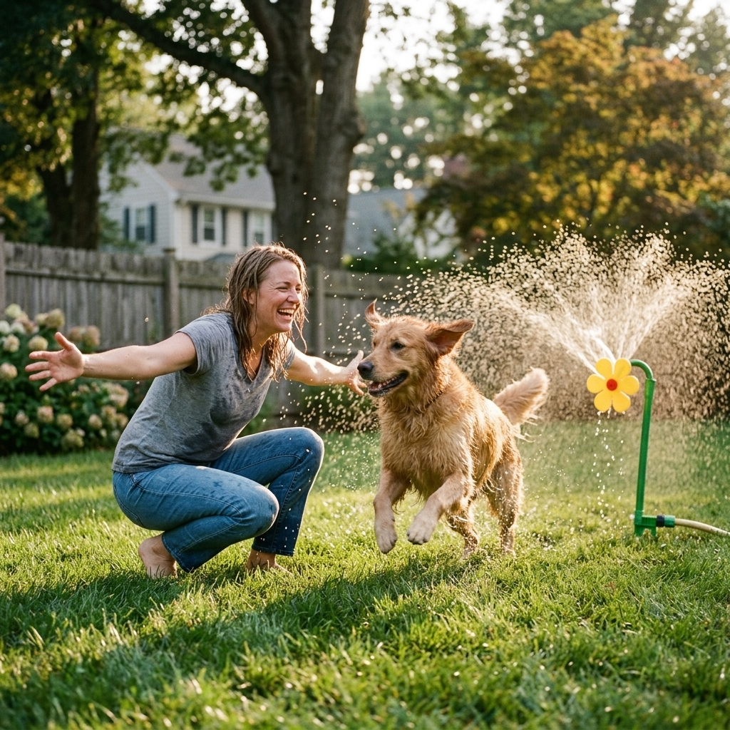 Dancing Flower Lawn Sprinkler, Outdoor Garden Water Sprinkler for Kids and Pets