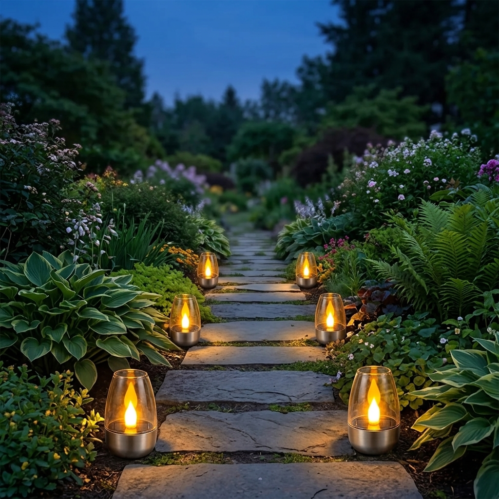 Solar Flickering Candle Light for Patio, Garden and Outdoor Decor