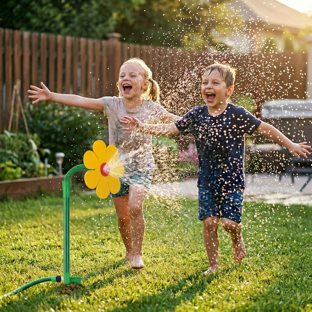 Dancing Flower Lawn Sprinkler, Outdoor Garden Water Sprinkler for Kids and Pets