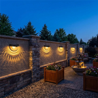 Decorative Solar Fence Lights with Warm Scallop Glow, 6 Pack