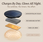 Decorative Solar Fence Lights with Warm Scallop Glow, 6 Pack