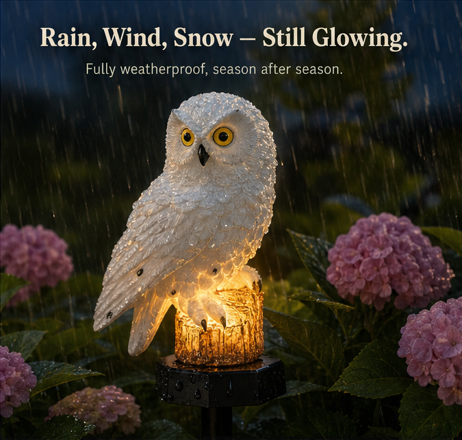 Solar Owl Garden Light Outdoor Waterproof LED Landscape Path Decor