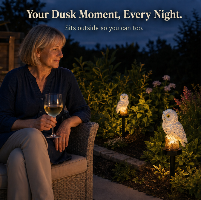 Solar Owl Garden Light Outdoor Waterproof LED Landscape Path Decor