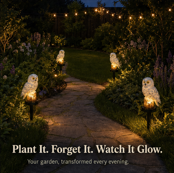 Solar Owl Garden Light Outdoor Waterproof LED Landscape Path Decor