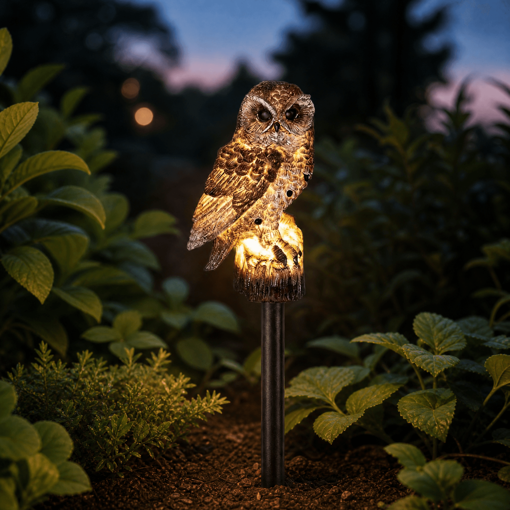 Solar Owl Garden Light Outdoor Waterproof LED Landscape Path Decor