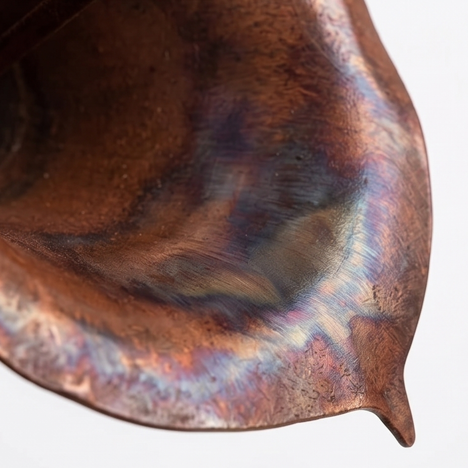 Copper Calla Lily Garden Stake with Bell Chimes, Outdoor Flower Decor