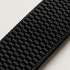 Close-up of 1.5 inch wide woven straps on men's belt loop suspenders