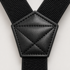 Close-up of the back connector on men's Y-back belt loop suspenders