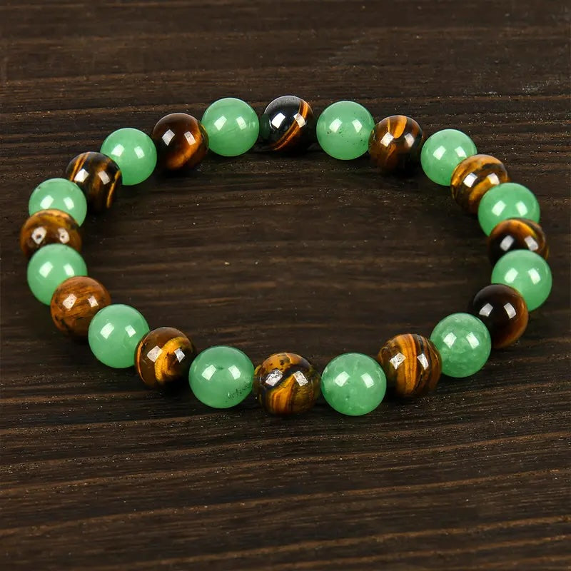 Money Bracelet – Green Aventurine & Tiger Eye