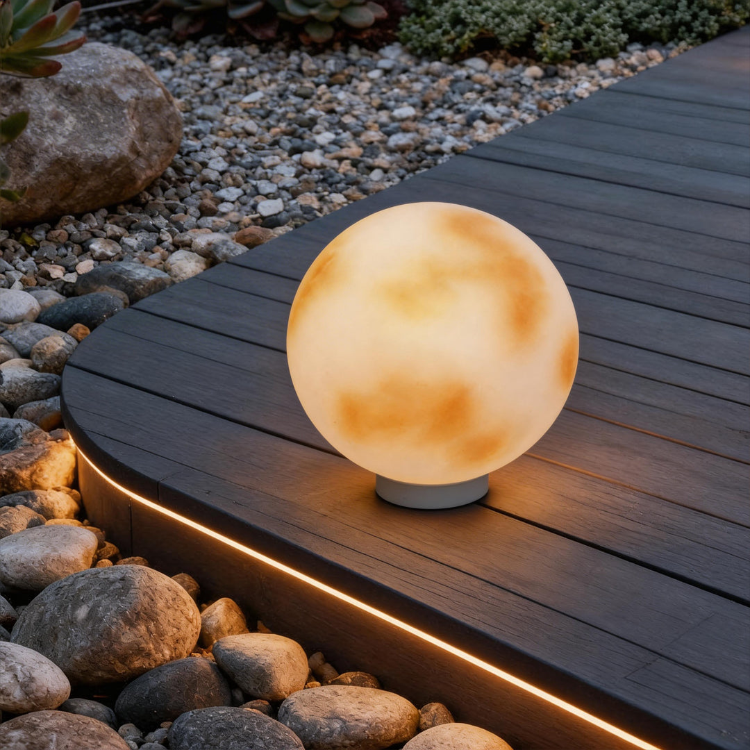 Solar Moon Fence Post Light Outdoor Pillar Lamp for Garden Pathway
