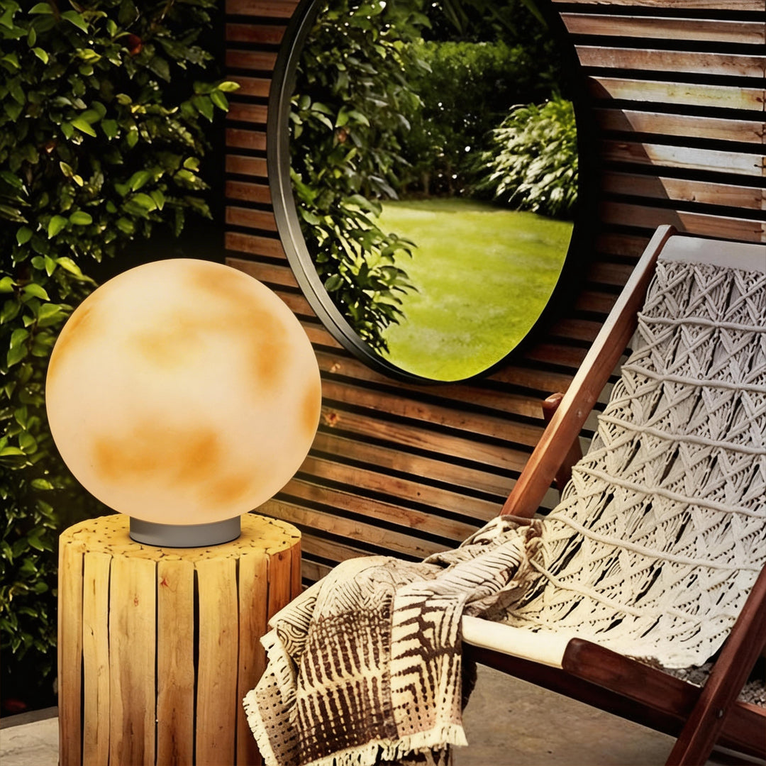 Solar Moon Fence Post Light Outdoor Pillar Lamp for Garden Pathway