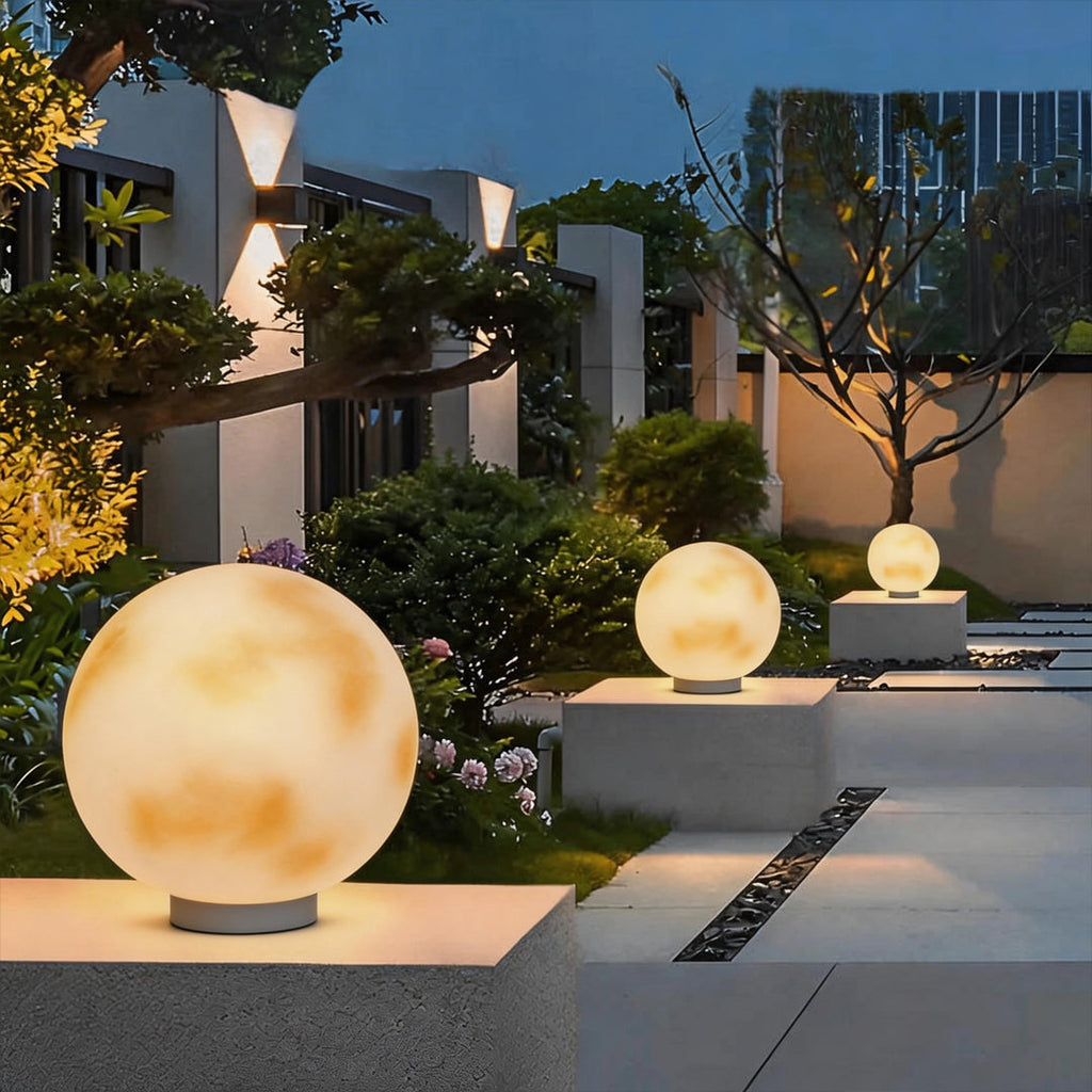 Solar Moon Fence Post Light Outdoor Pillar Lamp for Garden Pathway