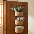 3-Tier Hanging Storage Basket for Door, No Drill Over Door Organizer
