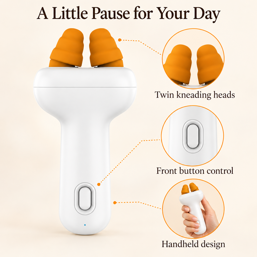 Mini Electric Kneading Massager with Dual Silicone Heads