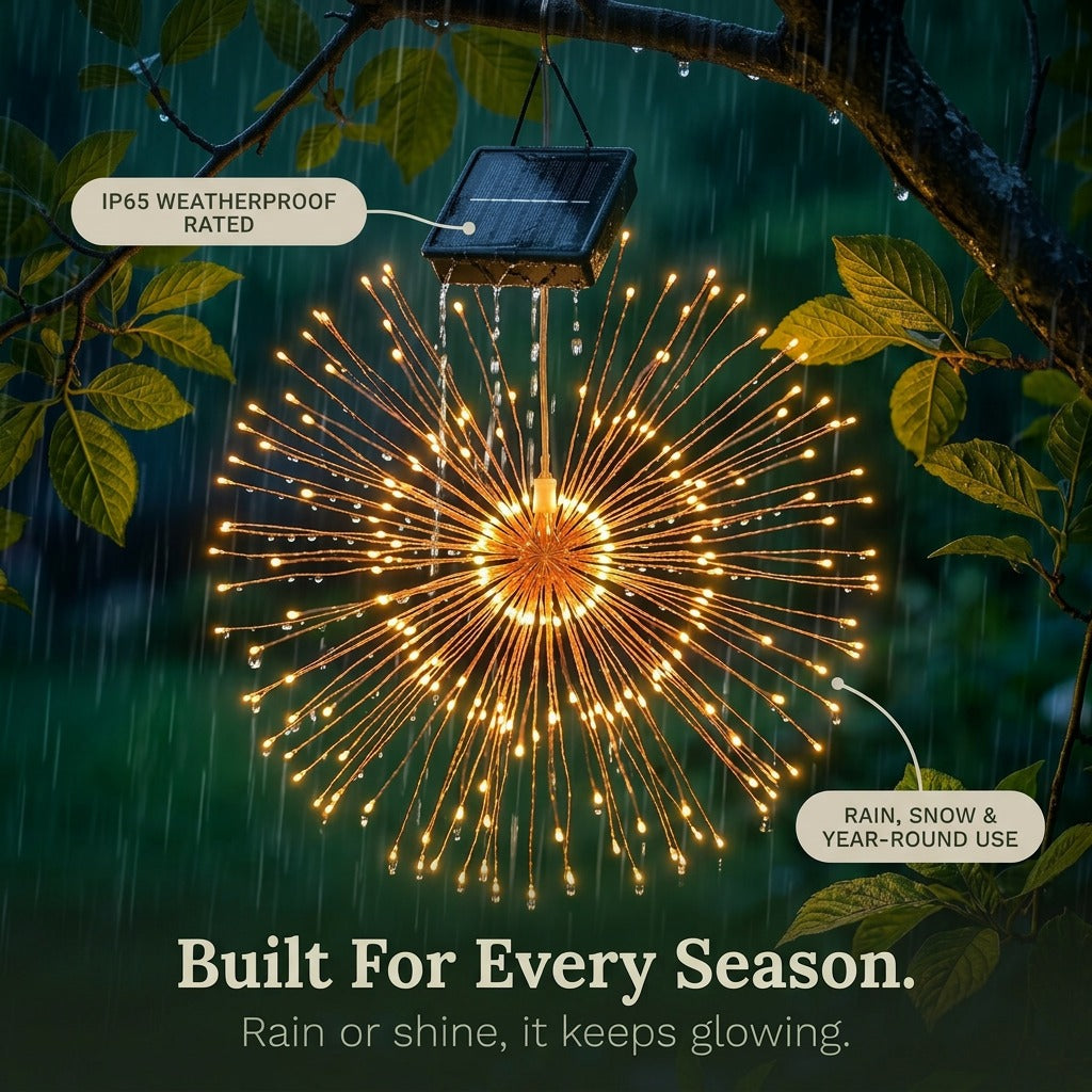 Solar Firework Lights Outdoor, Set of 4 Solar Garden Lights with 240 LEDs and Remote