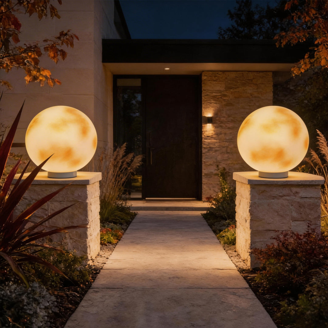 Solar Moon Fence Post Light Outdoor Pillar Lamp for Garden Pathway