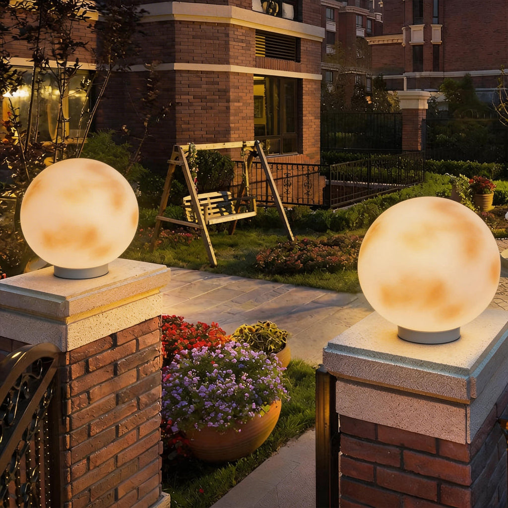 Solar Moon Fence Post Light Outdoor Pillar Lamp for Garden Pathway
