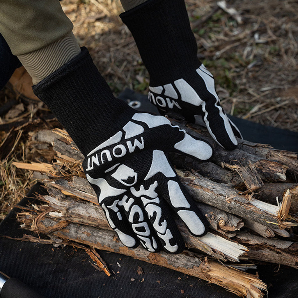 Heat Resistant BBQ Gloves with Long Cuff, Non-Slip Grilling Gloves