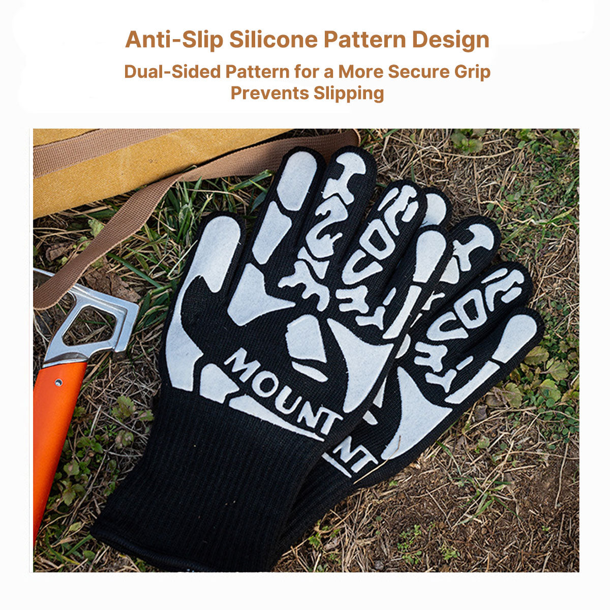 Heat Resistant BBQ Gloves with Long Cuff, Non-Slip Grilling Gloves
