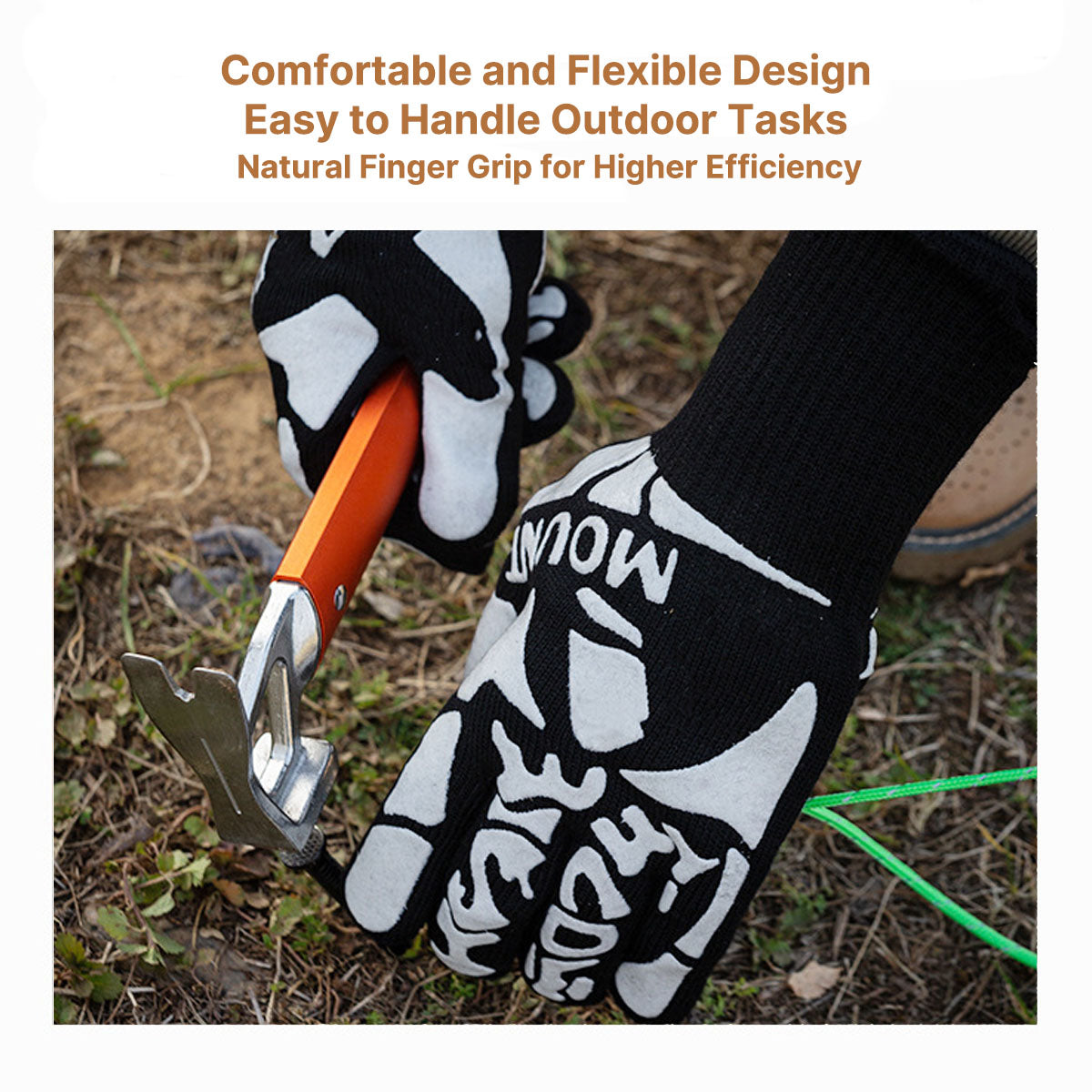 Heat Resistant BBQ Gloves with Long Cuff, Non-Slip Grilling Gloves