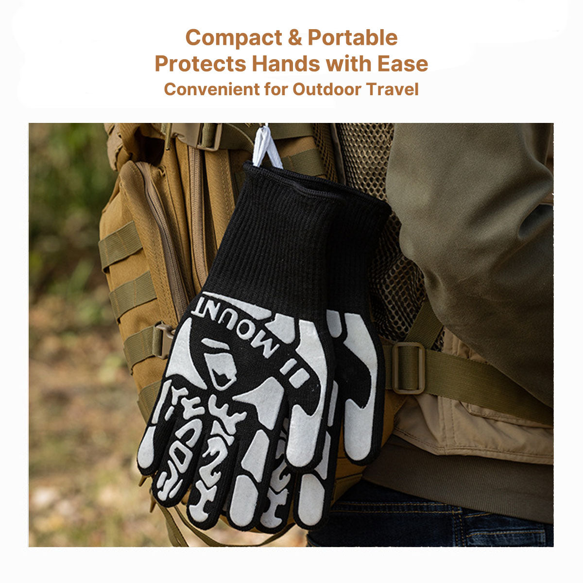 Heat Resistant BBQ Gloves with Long Cuff, Non-Slip Grilling Gloves