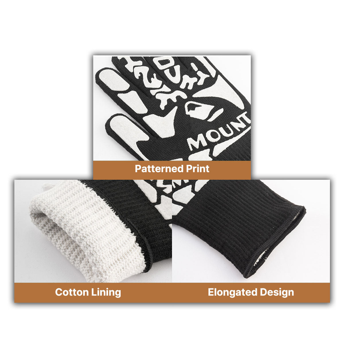Heat Resistant BBQ Gloves with Long Cuff, Non-Slip Grilling Gloves