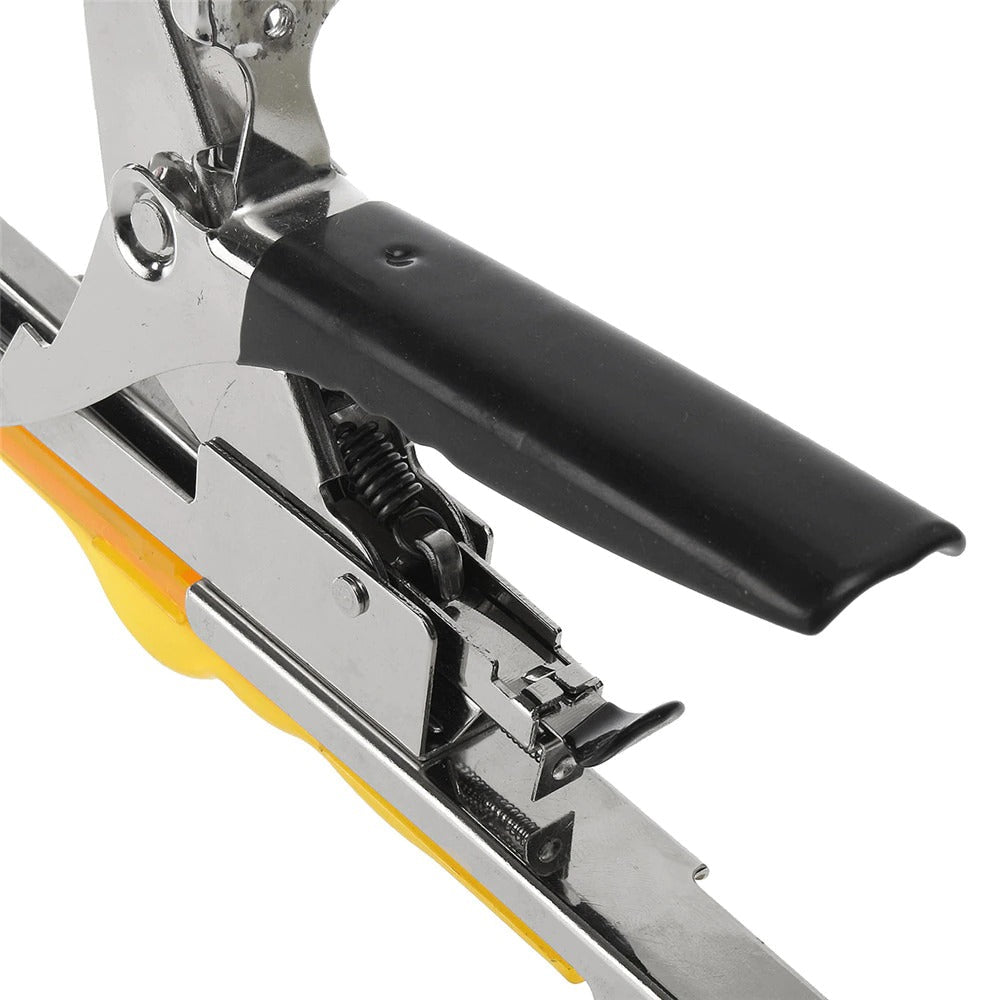 Plant tying machine with comfortable handle design for garden tapener operation