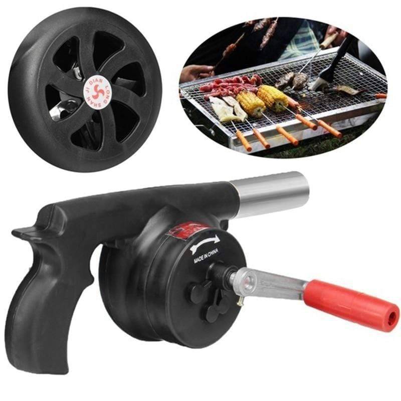 Hand Crank BBQ Blower for Charcoal Grill, Portable Fire Starter Tool
