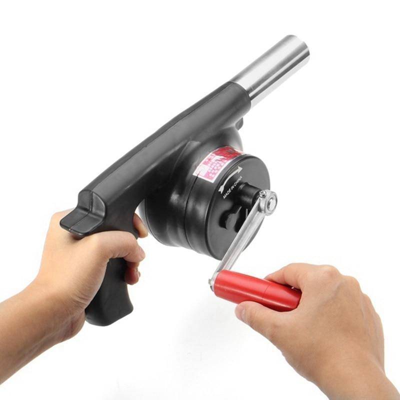 Hand Crank BBQ Blower for Charcoal Grill, Portable Fire Starter Tool