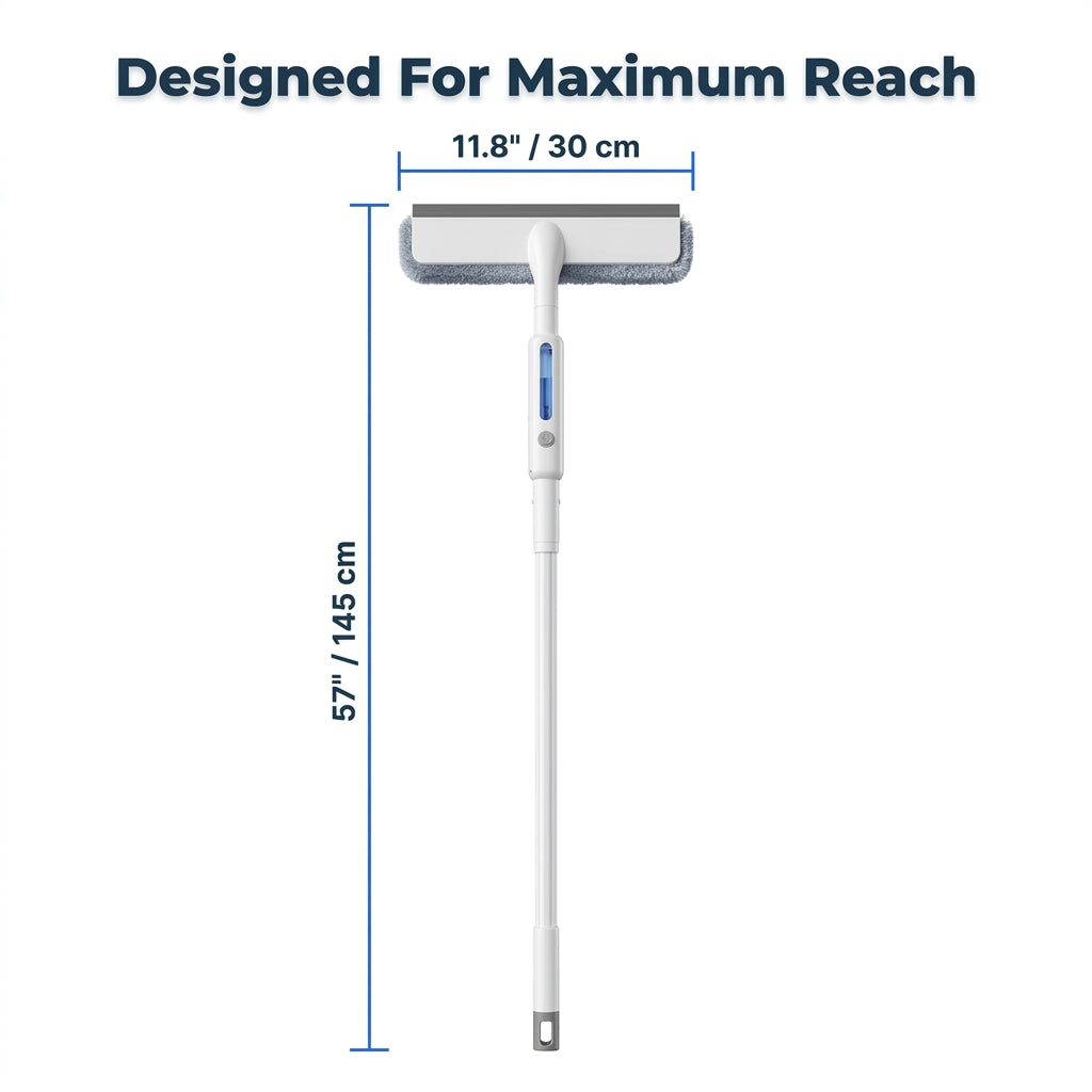 Window Squeegee with Spray & Extendable Handle for Glass Cleaning