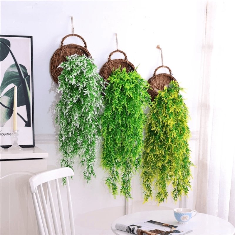 Handwoven Rattan Hanging Wall Planter for Indoor and Outdoor Decor