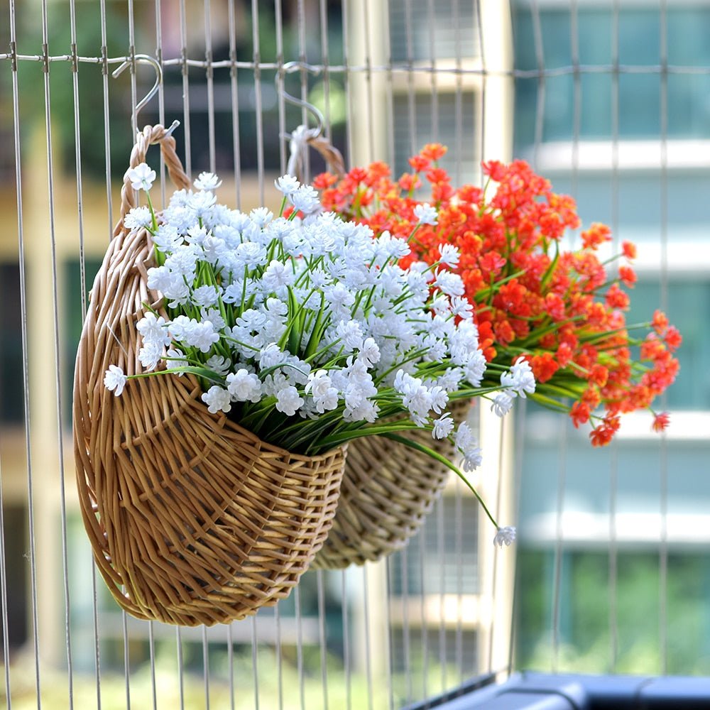 Handwoven Rattan Hanging Wall Planter for Indoor and Outdoor Decor