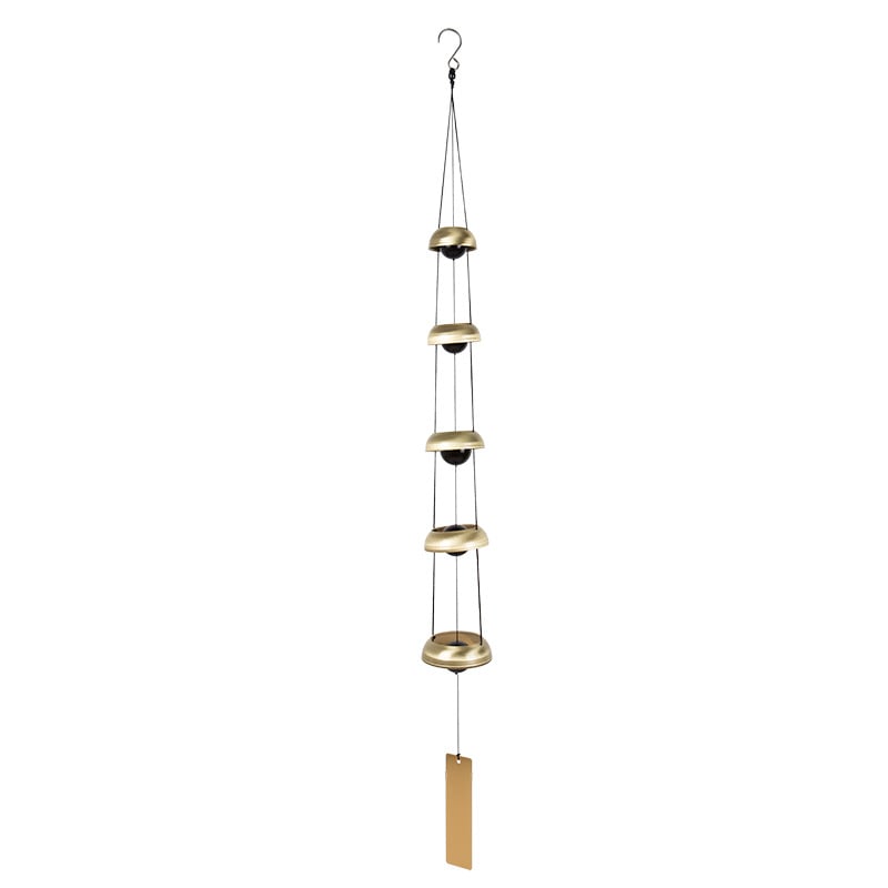 Five Bell Brass Wind Chime for Outdoor Porch and Garden Decor